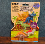 Inc 3D Dinosaur Erasers Set 5-Pack Latex-Free Kids