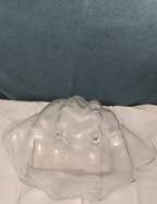 Large Acrylic Clam Shell Serving Bowl 18" Wavy Scalloped Beach House Centerpiece