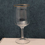 LENOX Crystal INTRIGUE Wine Glasses Gold Trim Fluted Rim Vintage 80s | Set of 6