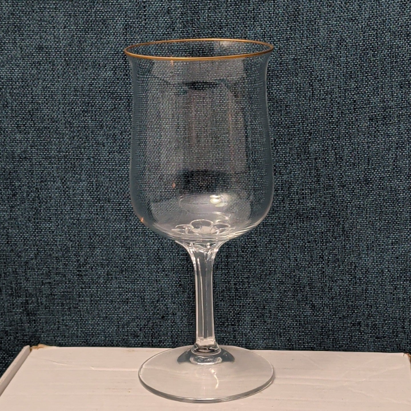LENOX Crystal INTRIGUE Wine Glasses Gold Trim Fluted Rim Vintage 80s | Set of 6