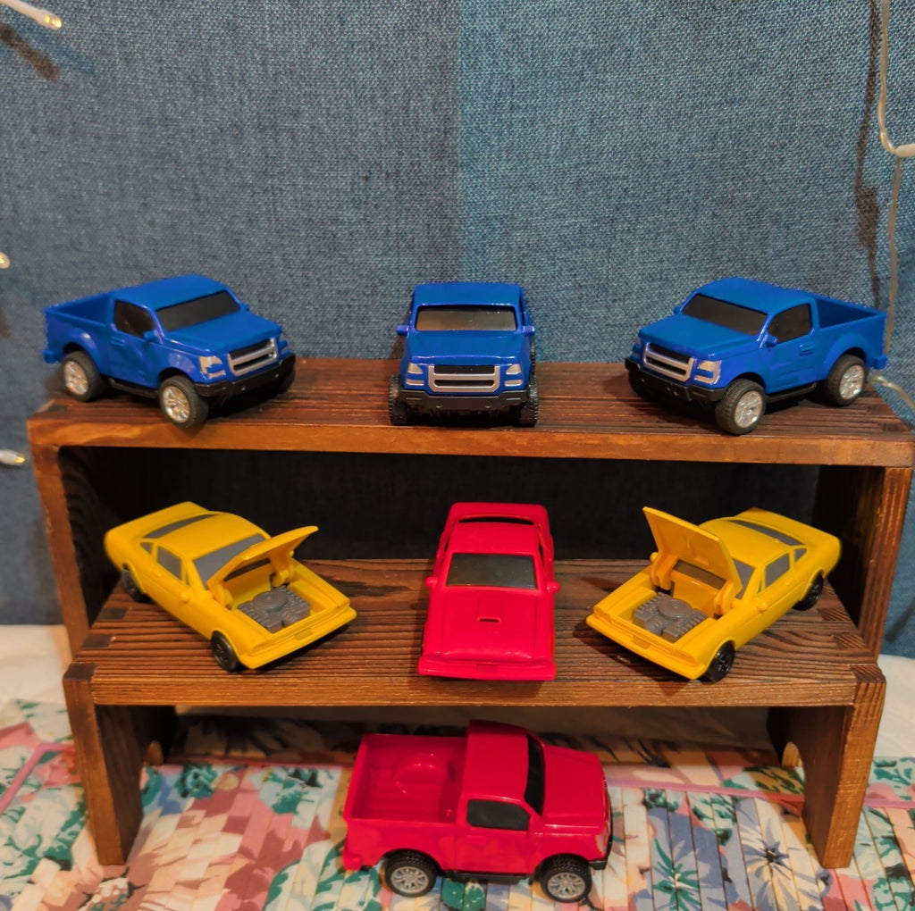 Toy Car Truck Lot 7Pc Plastic Blue Red Yellow
