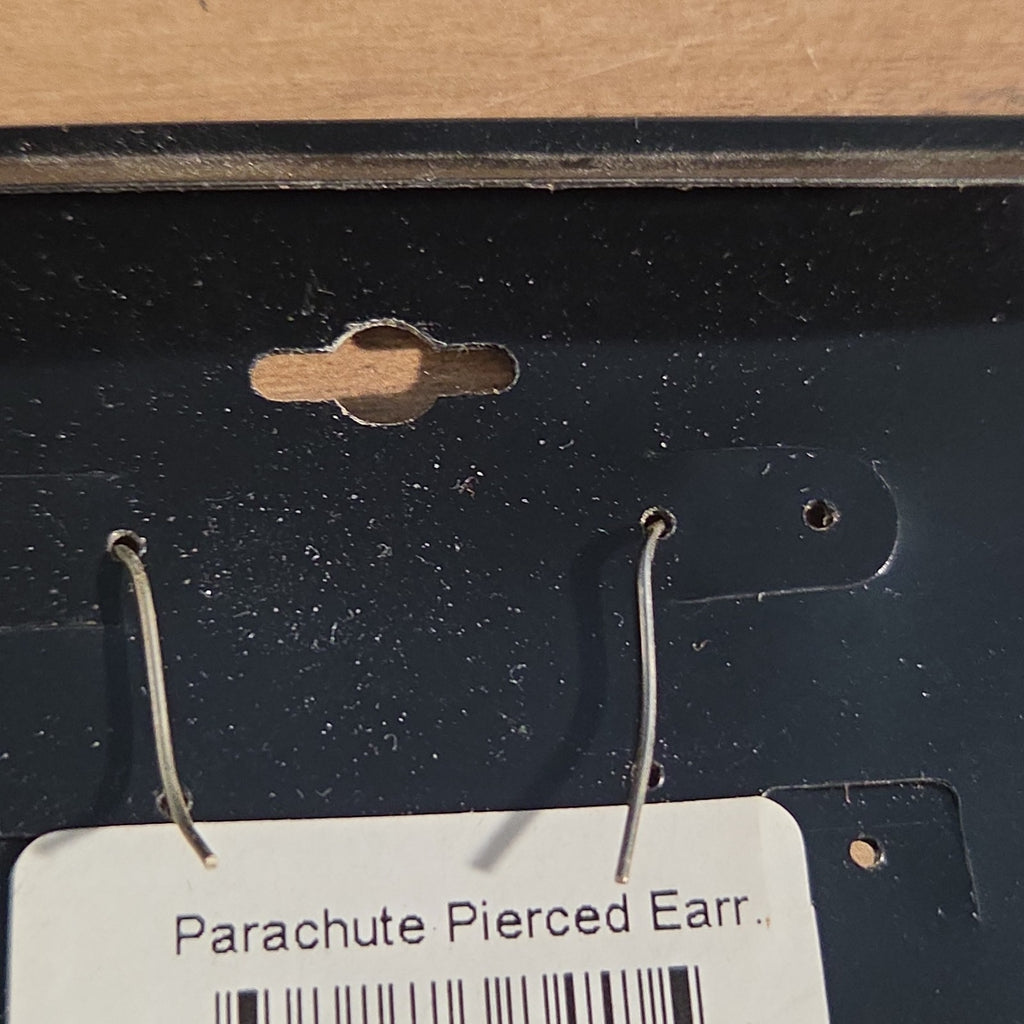 Traci Lynn Parachute Drop Earrings Silver Tone Brushed Dangle
