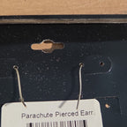 Traci Lynn Parachute Drop Earrings Silver Tone Brushed Dangle