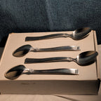 Set of 4 Hampton Silversmiths PORTFOLIO Glossy Spoons | 18/0 Stainless 208