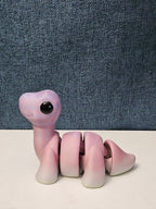 Mini Articulated Brontosaurus Fidget Toy | 3D Printed Dinosaur | Pink Purple