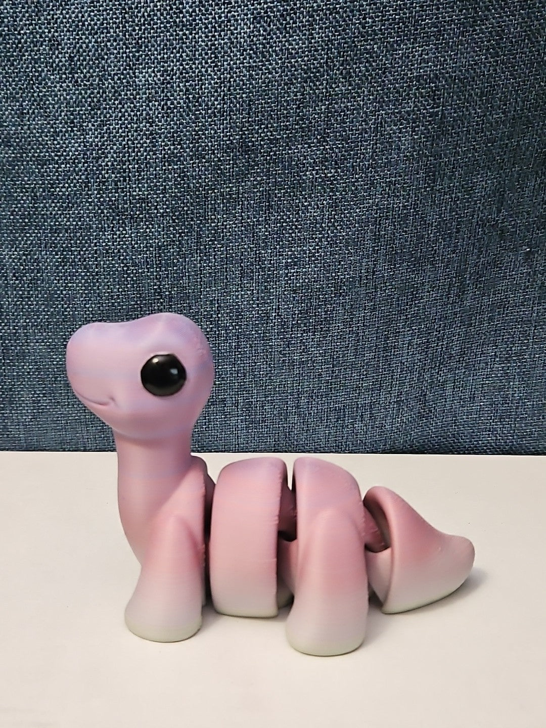 Mini Articulated Brontosaurus Fidget Toy | 3D Printed Dinosaur | Pink Purple