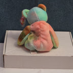 Ty Beanie Baby Peace Bear 1997 Retired - Unique Pastel Tie Dye Tag Protector