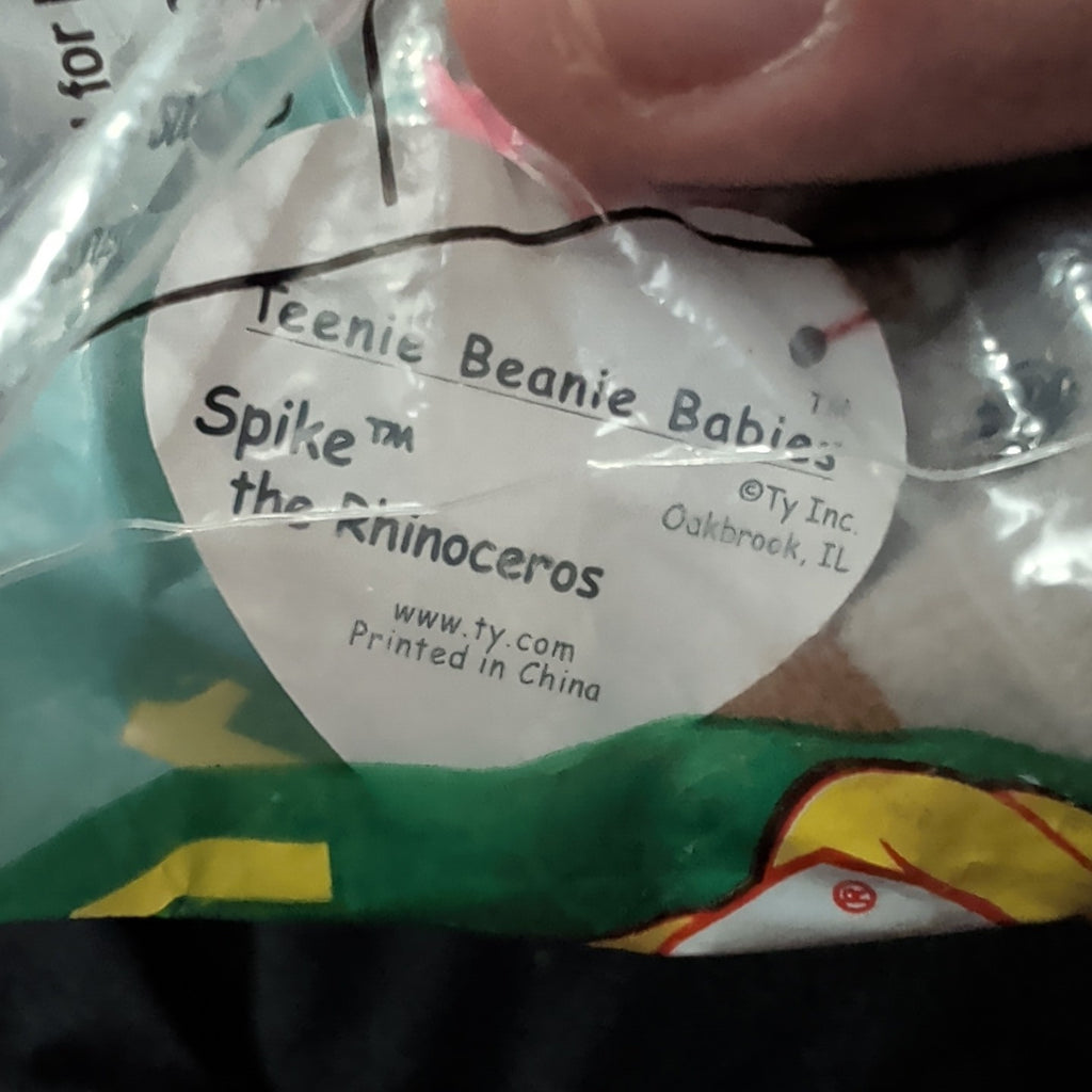 Ty Teenie Beanie Baby Spike the Rhinoceros #11 McDonald’s 2000 Sealed New Retire