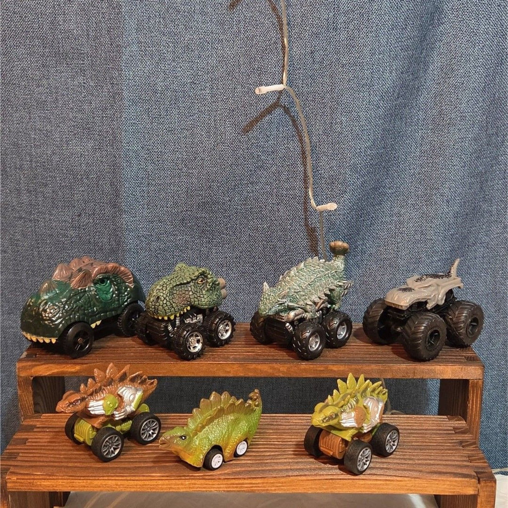 Lot Of 7 Dinosaur Monster Trucks, Vehicles Plastic