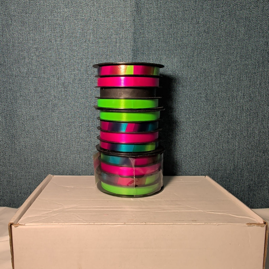Mixed Ribbon Lot 11 Spools Satin Grosgrain Lace Wired Blue Green Yellow Fall