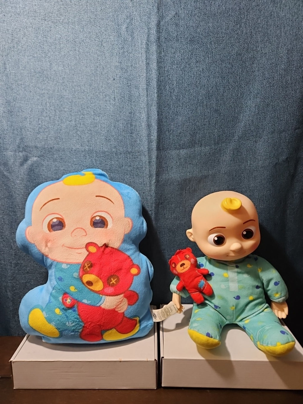 CoComelon Toy Lot Musical Bedtime JJ Doll Plush Pillow 4 Mini Vehicles Jazwares