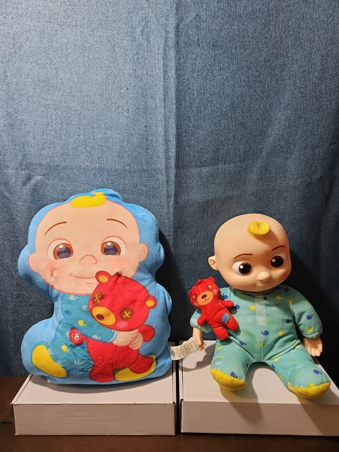 CoComelon Toy Lot Musical Bedtime JJ Doll Plush Pillow 4 Mini Vehicles Jazwares