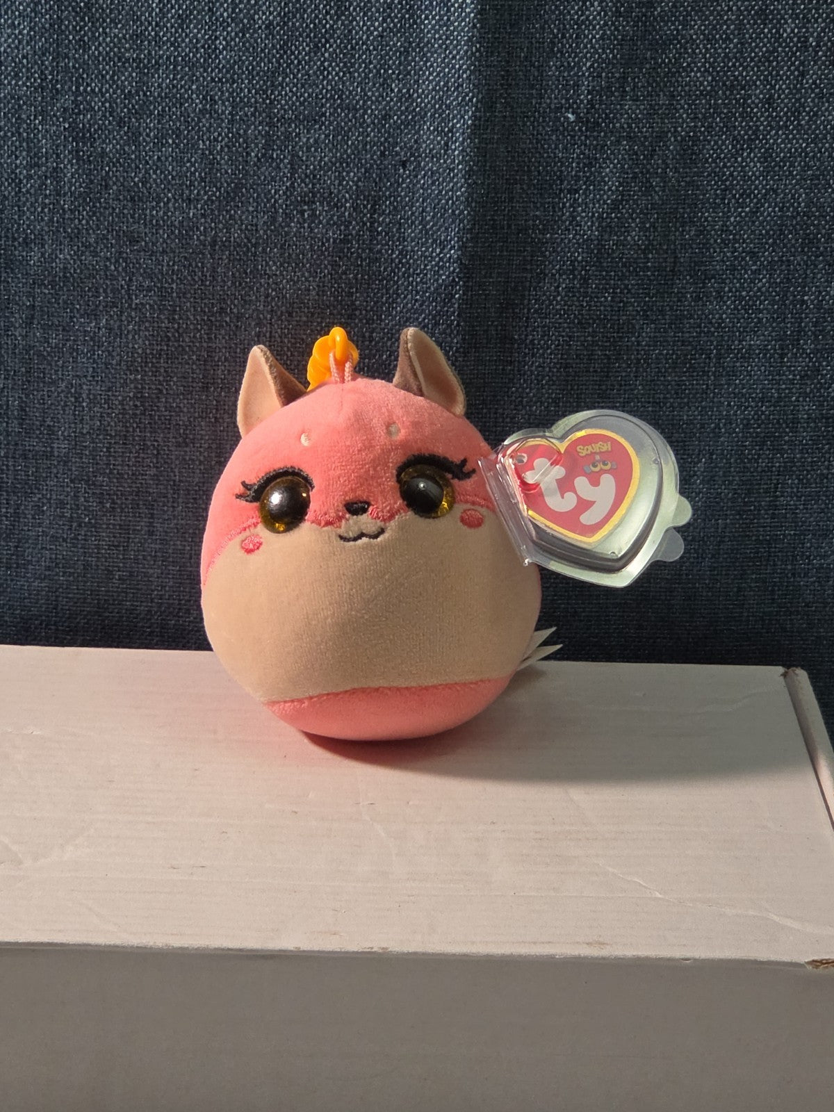 TY Roxie the Fox Squish-A-Boos Mini 3" Clip Plush MWMT with Tag Protector NEW