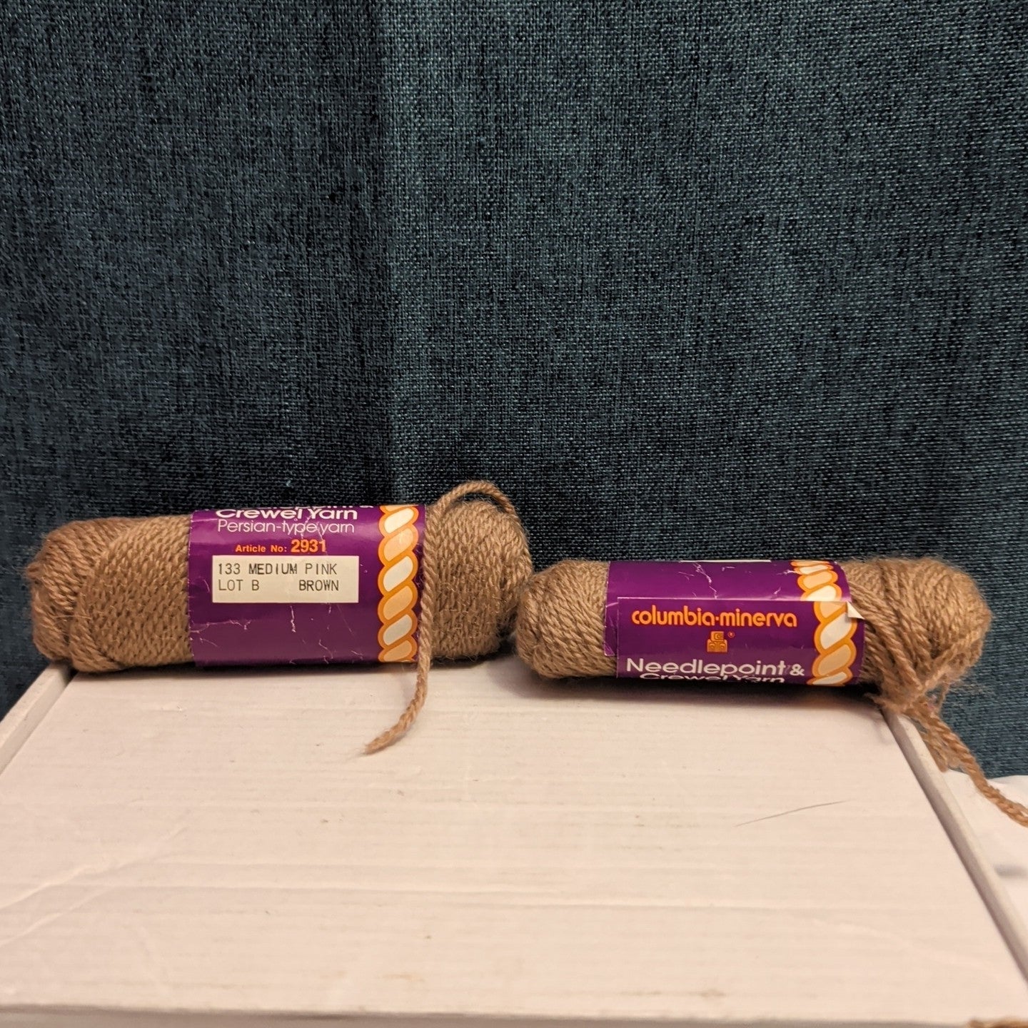 Vintage Columbia Minerva Persian Wool Yarn 7 Skeins 100% Virgin Wool Needlepoint