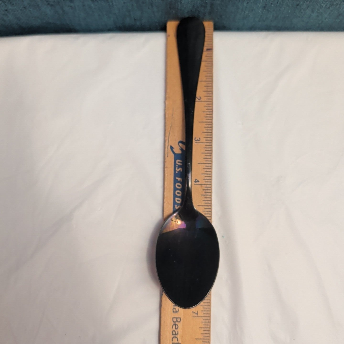 Set of 7 Black Stainless Steel Spoons 18/0 Modern Flatware Teaspoons Clean
