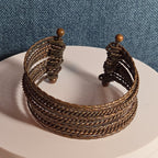 Brassy Color Dingle Hingled Bracelet Unmarked  14 Layers Dingle Together