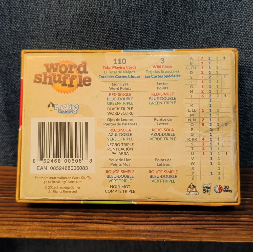 Breaking Games Word Shuffle Card Game 2016 Complete 852468006083