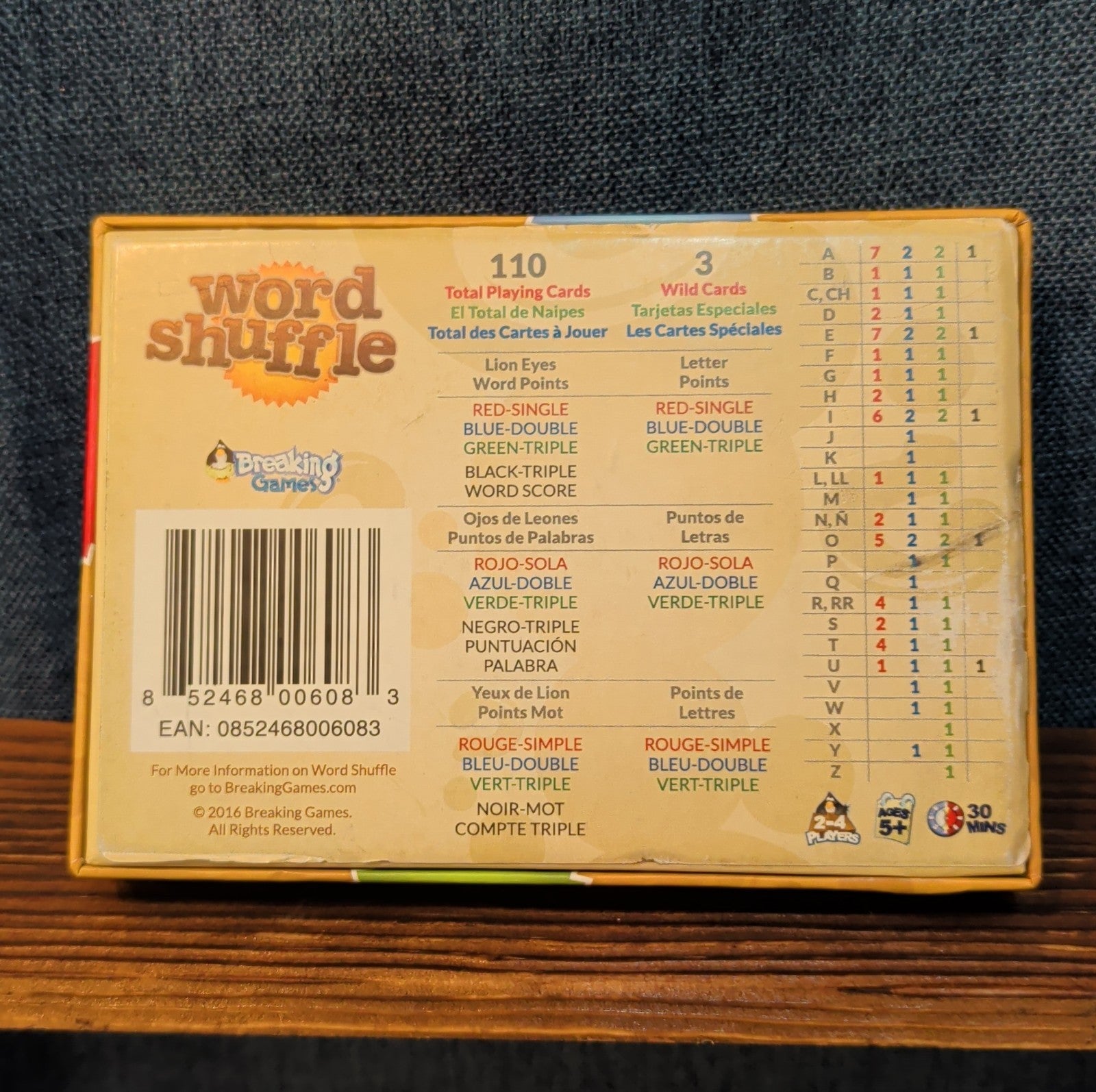 Breaking Games Word Shuffle Card Game 2016 Complete 852468006083