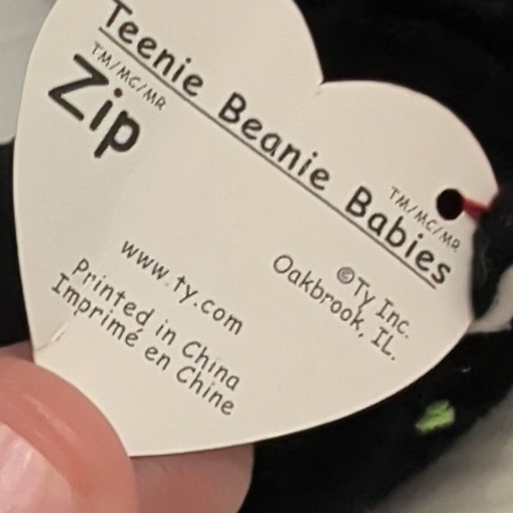 Ty Teenie Beanie Baby Zip Black Cat McDonald's Vintage #10 TAG CREASE/RIP