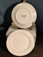 Home Essentials China Salad Plate White with Gold Rim Elegant Replacement