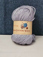 ThinkThings Milk Cotton Yarn | Soft Silver Grey 50g Skein Anti-Pilling