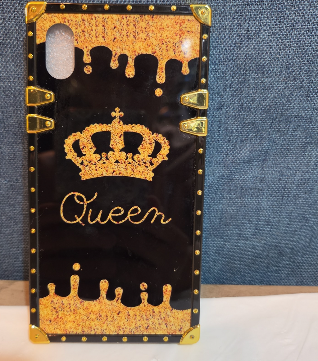 Boutique Samsung Galaxy Queen Crown Gold Square Case Shockproof