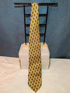 Vintage Edwards Michigan Silk Tie Gold Geometric Art Deco Men's Necktie 59"
