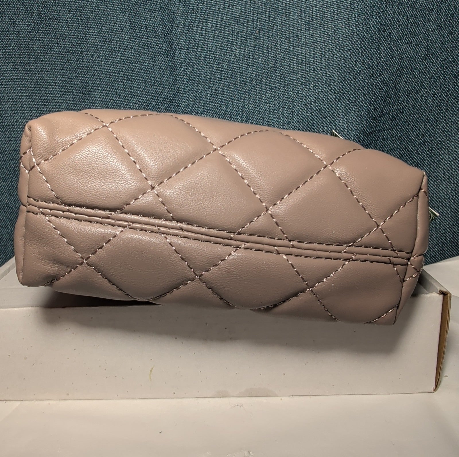 Studio Badgley Mischka Quilted Mini Tote Taupe Vegan Leather NWT