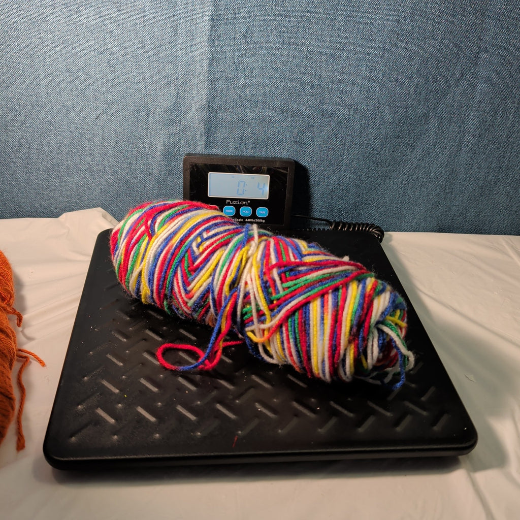 Assorted Yarn Set 9oz Mixed Rainbow Retro Stripe Orange Pink Purple 3 Skeins