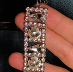 Beautiful Vintage Rhinestone Bracelet 7” w/Safety Chain   403J