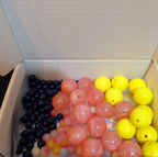 Mixed Pre-Drilled Round Plastic Beads 3oz Lot Pink Yellow Blue Craft