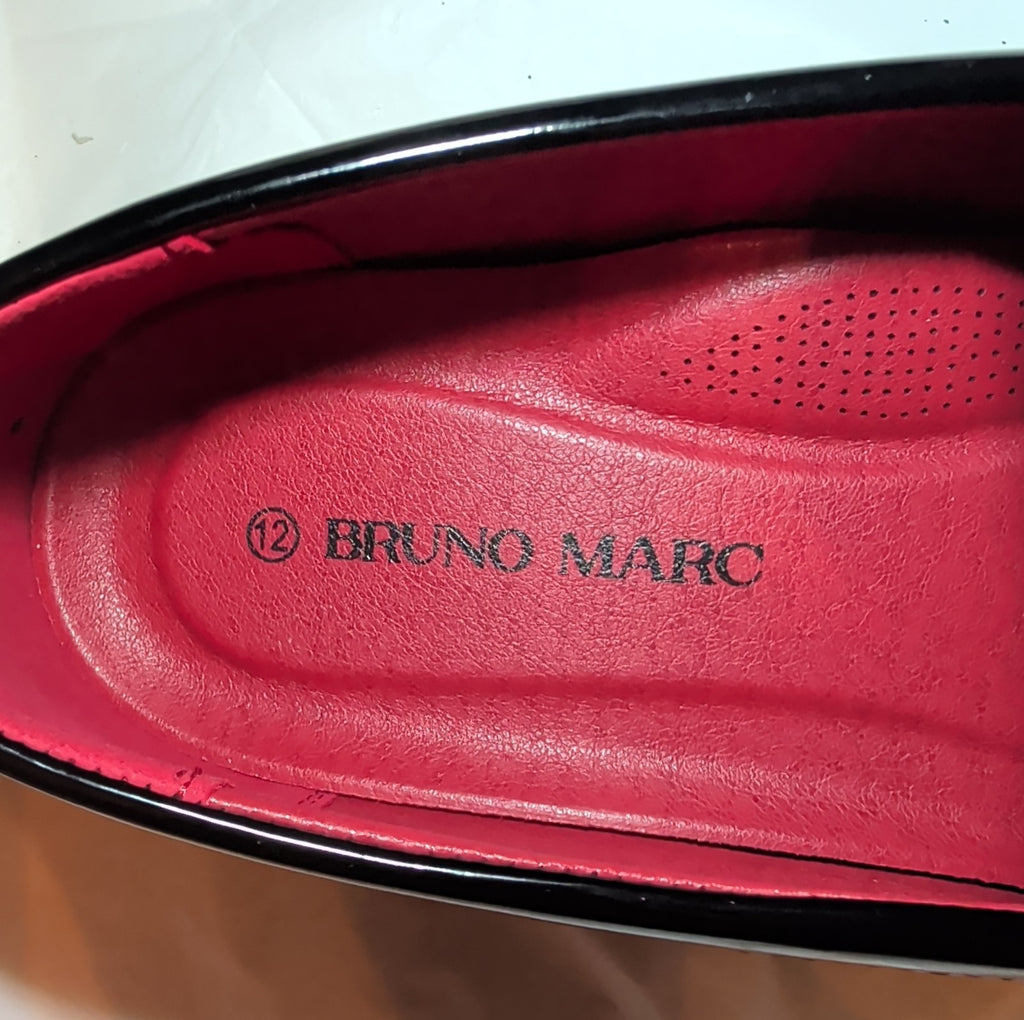 Bruno Marc Men Loafers Size 12 Tuxedo Velvet Patent Black Dress Shoes Slip On