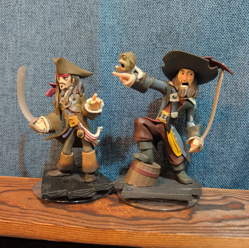 Disney Infinity 1.0 Pirates Jack Sparrow Barbossa Figures Loose