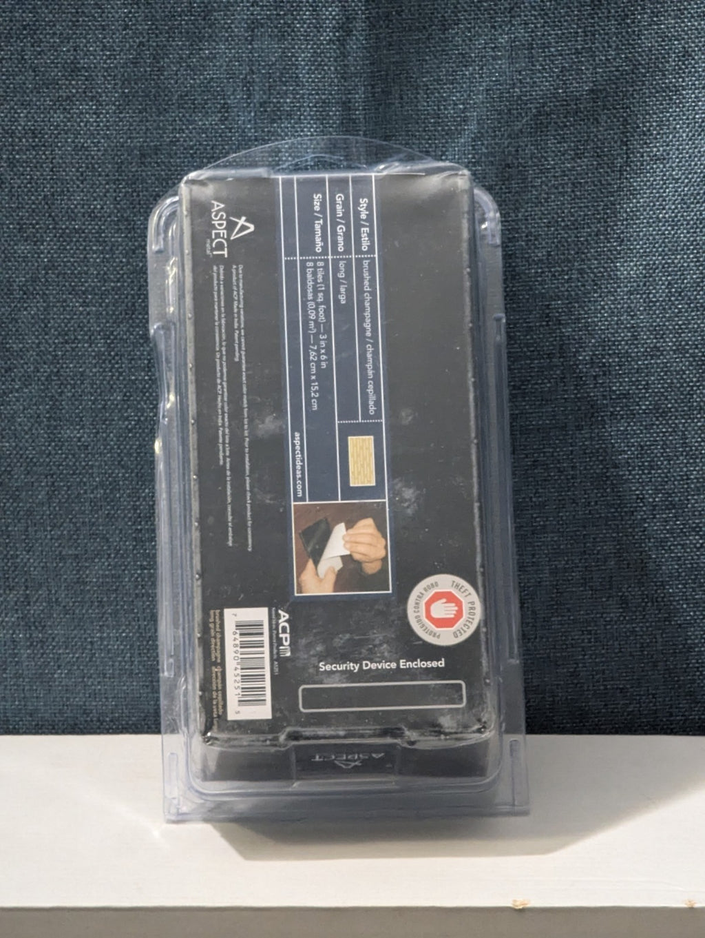 Aspect 3x6" Peel & Stick Metal Tile Brushed Champagne | A52-51 | 8 Pack 1 Sq Ft