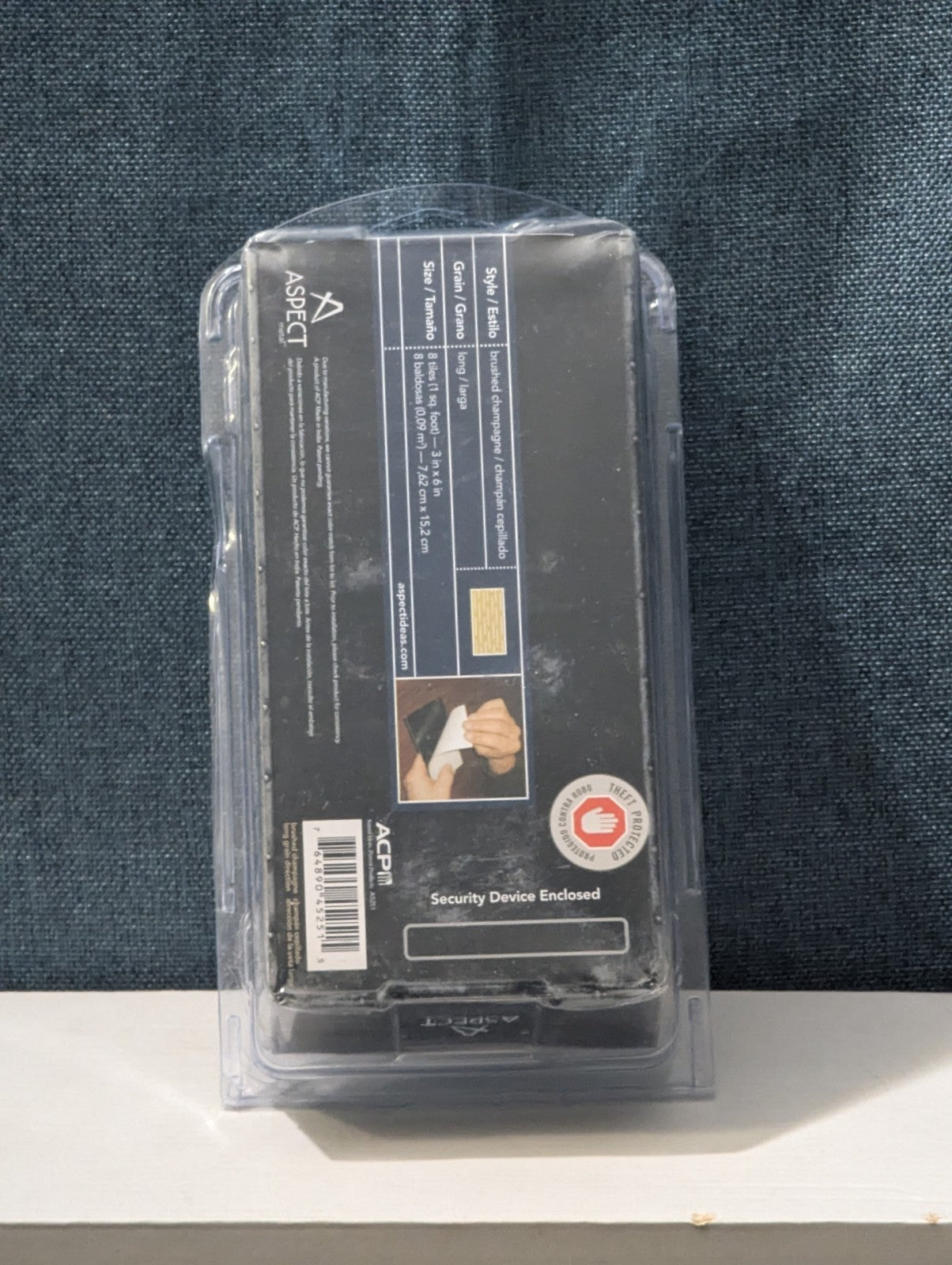 Aspect 3x6" Peel & Stick Metal Tile Brushed Champagne | A52-51 | 8 Pack 1 Sq Ft