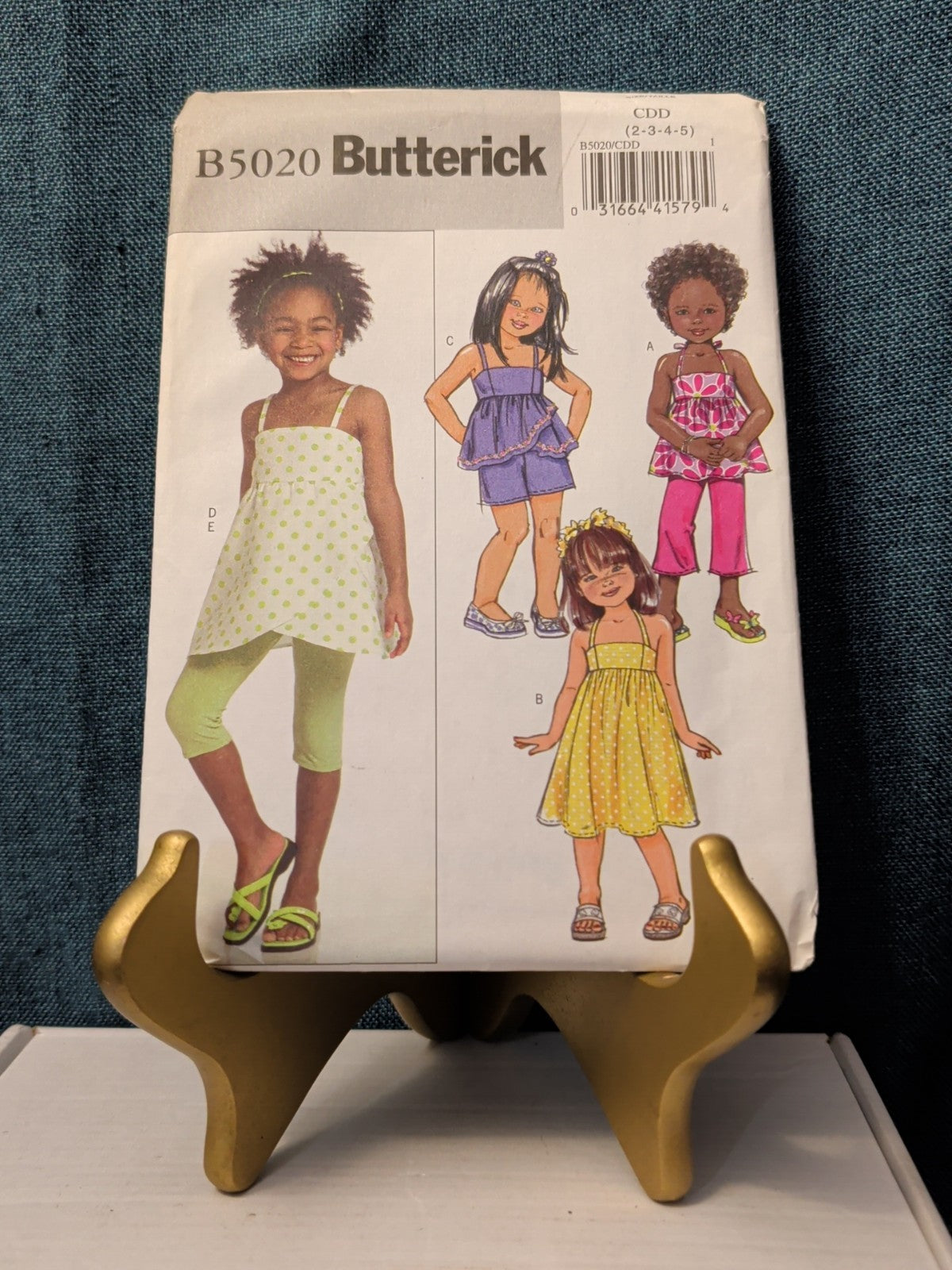 UNCUT Butterick B5020 Pattern | Girls Summer Dress Tunic Leggings Shorts | 2-5