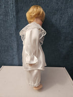 Vintage Porcelain Angel Doll | Blonde Guardian Angel with Halo