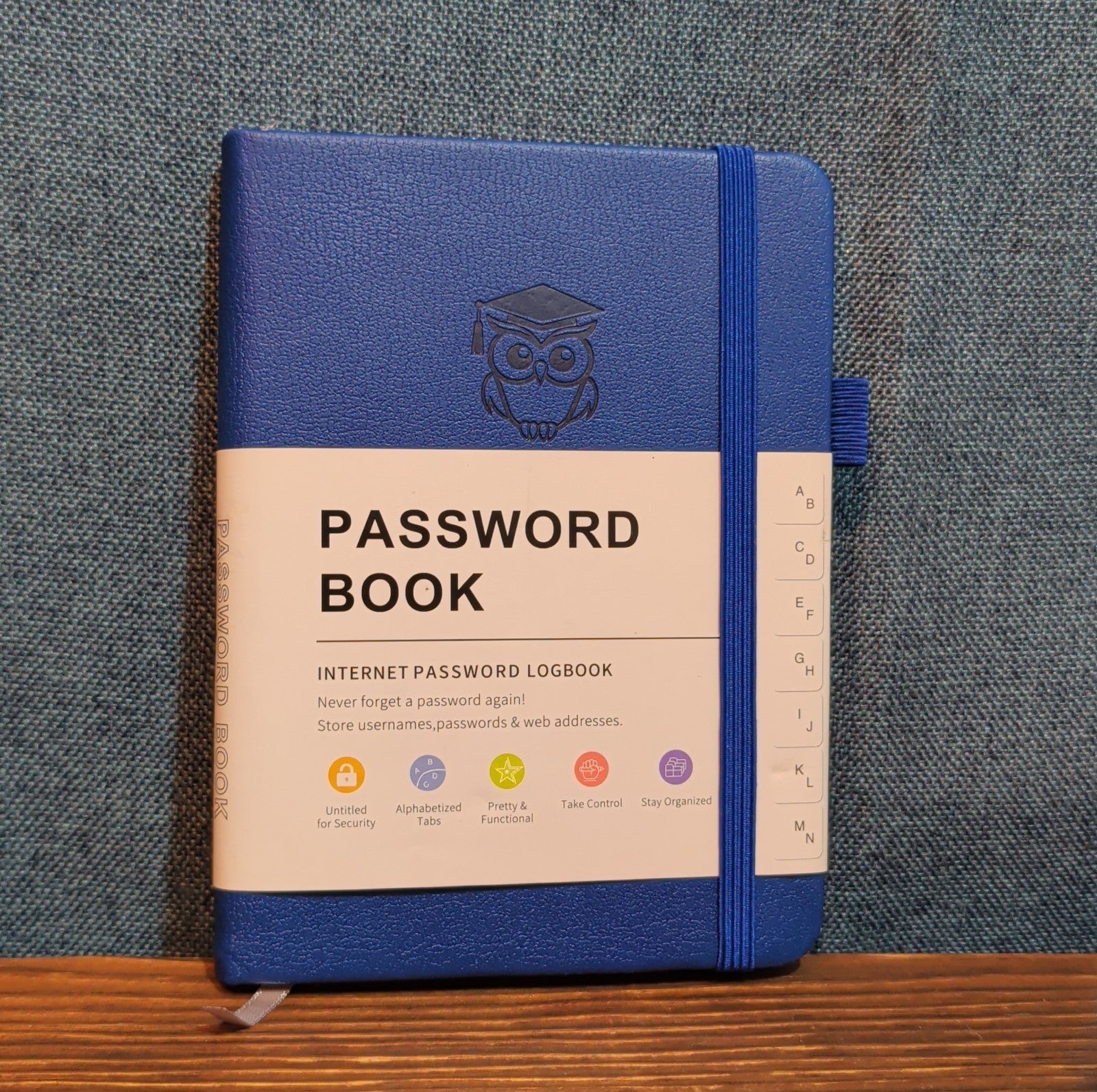 Password Book Internet Logbook Organizer Alphabetical Tabs Blue 4x5"