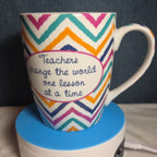 Mud Pie Francesca's Teacher Quote Mug Colorful Chevron 2012