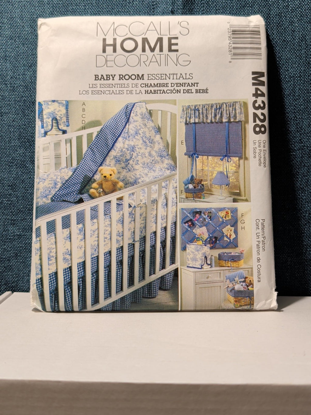 McCall's M4328 Nursery Decor Pattern 2003 Crib Quilt Bumper Skirt Stacker UNCUT