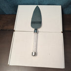 Mr & Mrs Wedding Cake Server Knife Set | Crystal Filled Bling Handle Stainless
