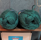 Herrschners Afghan Yarn 2 Ply Deep Teal Acrylic 2 Skein Lot
