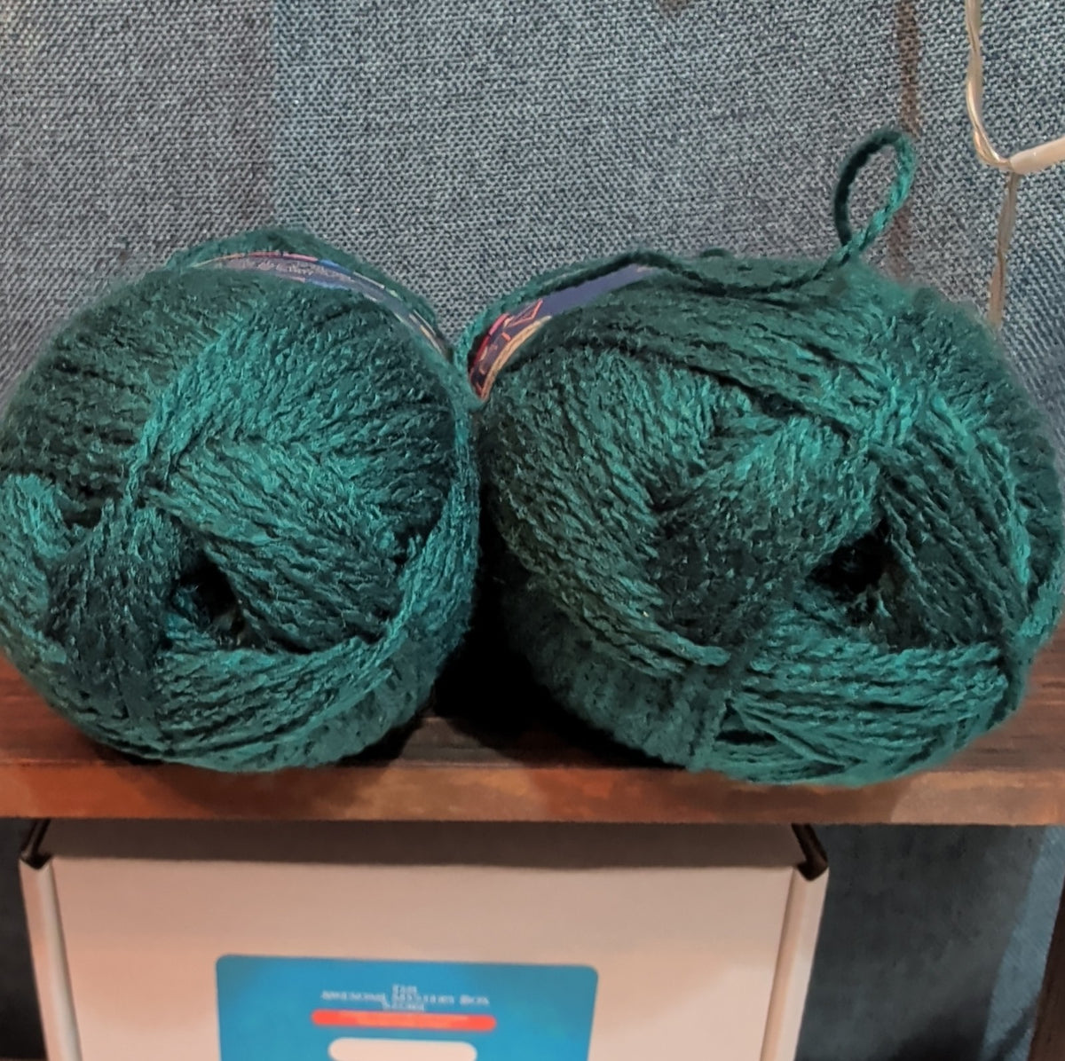 Herrschners Afghan Yarn 2 Ply Deep Teal Acrylic 2 Skein Lot