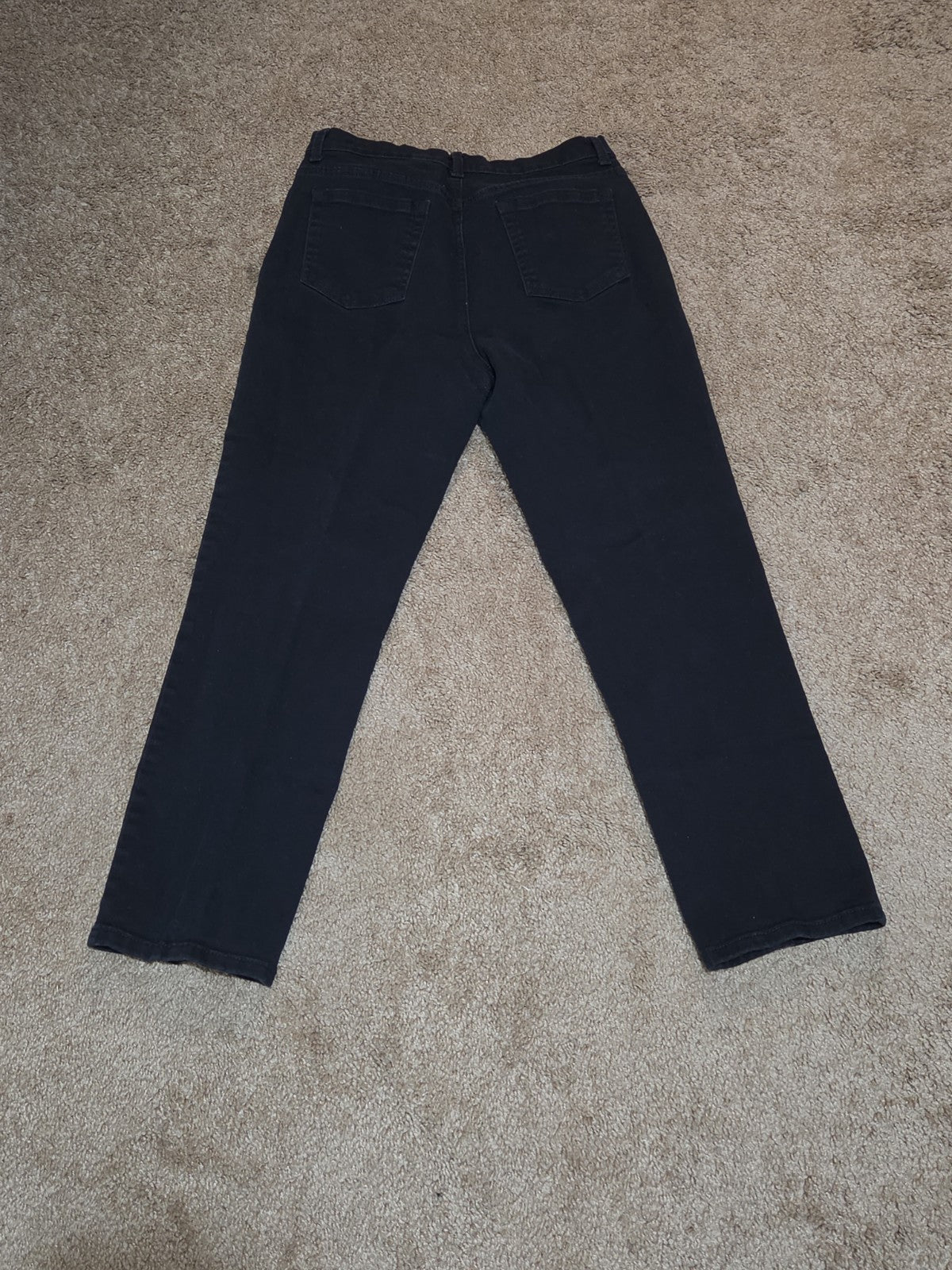 Gloria Vanderbilt Amanda Black Jeans 14p Stretch Denim High Rise Tapered Used