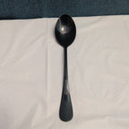 Set of 8 Black Stainless Steel Spoons 18/0 Modern Onyx Flatware Table Spoons Set