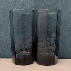 Set of 4 Libbey FACETS Cobalt Blue Glasses | 8-Panel Octagon Highball Tumblers