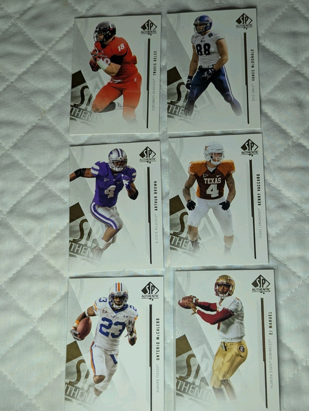 2013 SP Authentic Football COMPLETE BASE SET (1-100) w/ Travis Kelce Rookie RC