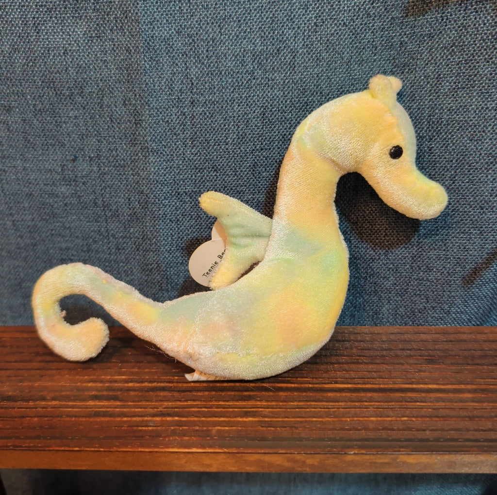 Vintage TY Teenie Beanie Baby, "Neon The Seahorse" With Original Tag EUC 