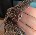 Multi Strand Silver Tone Beaded Statement Necklace Glam