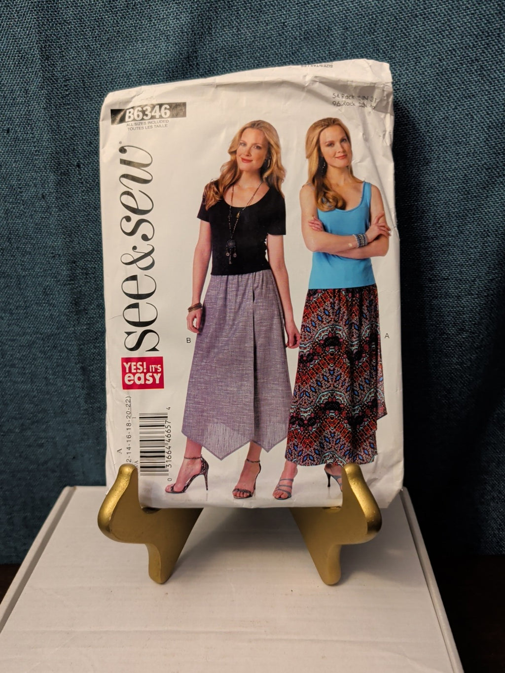 UNCUT Butterick B6346 Skirt Pattern | Asymmetrical Elastic Waist | Size 8-22 |